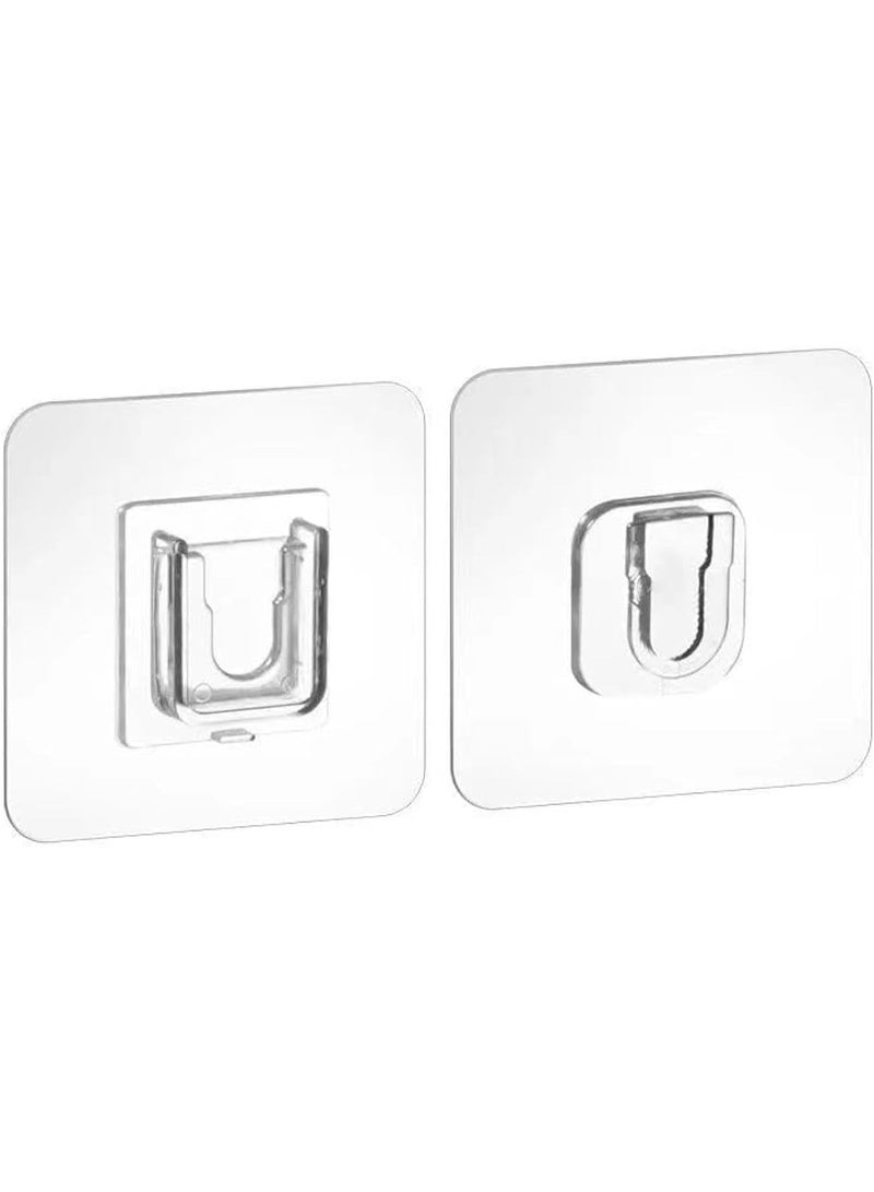 CAZADORA 12 Pieces Adhesive Wall Hooks Set for Home and Office Use, Heavy Duty Clear Plastic Hooks with Strong Double-Sided Tape, No Drilling No Nails Required, Waterproof and Oilproof Reusable Hanging Hooks for Kitchen Utensils, Towels, Bathroom Accessories, Curtains, Keys, Bags, Photo Frames and Daily Storage Solutions, Transparent Design for Seamless Wall Look, Suitable for Tiles, Glass, Metal and Smooth Surfaces, Easy Installation and Clean Removal without Wall Damage - Image 1